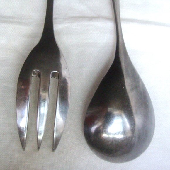 Oxford Hall LIBRA Serving Utensil Fork + Spoon Large Stainless Korea - Picture 9 of 12